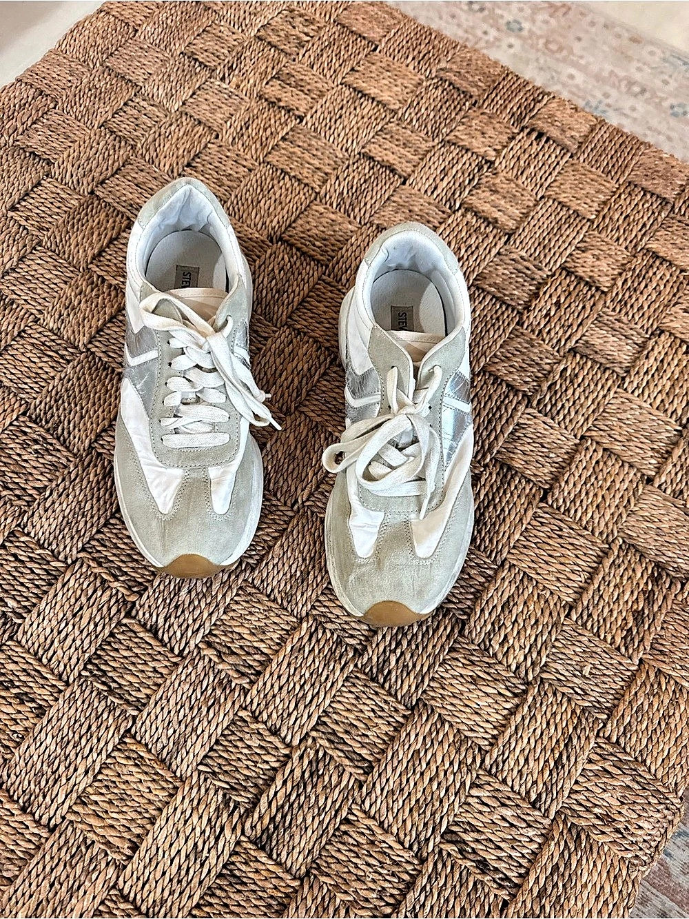 Steve Madden 15Women's Sneakers White & Silver US 10 Good